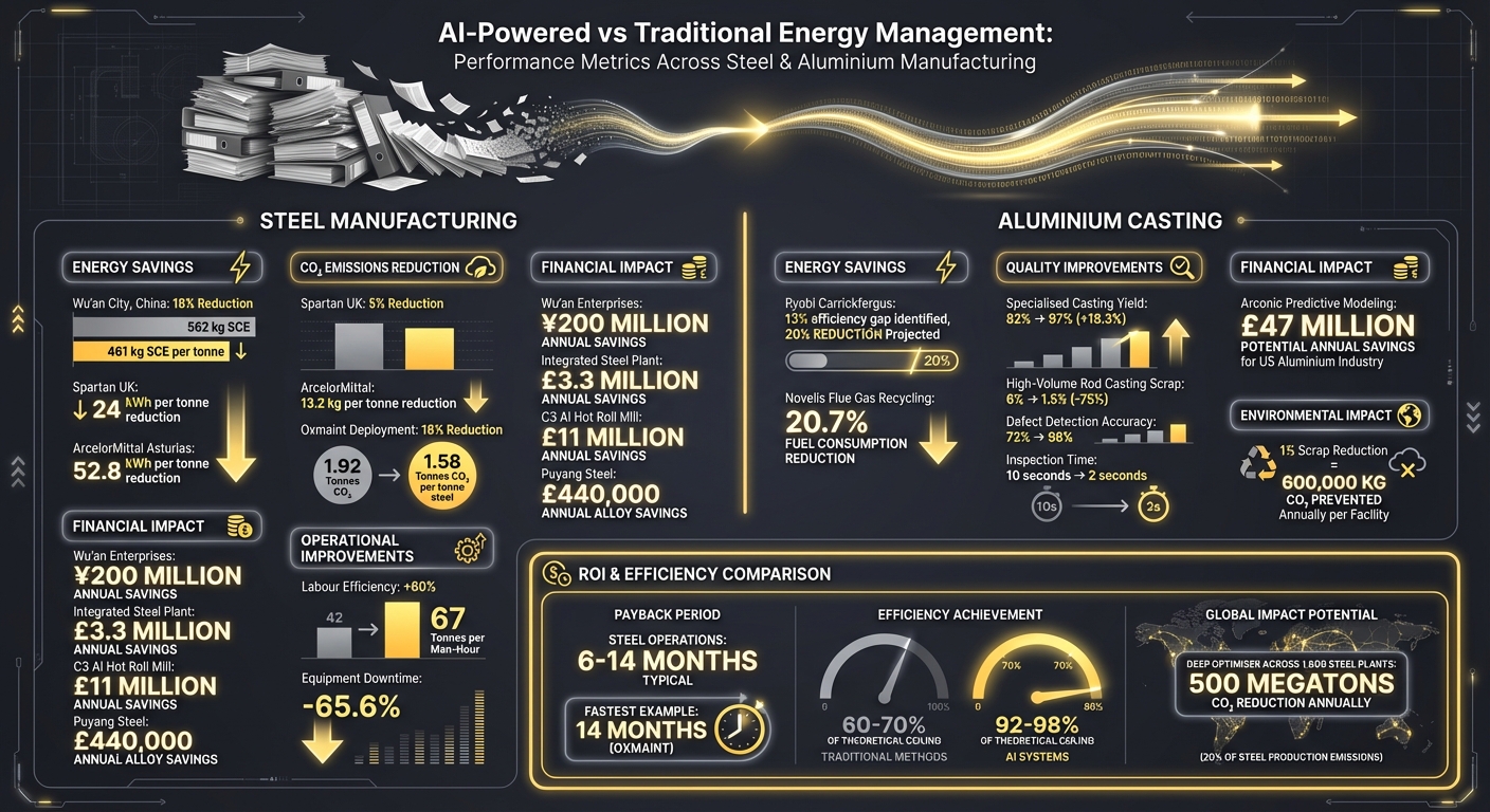 AI vs Traditional Energy Management in Metal Manufacturing: Key Performance Metrics