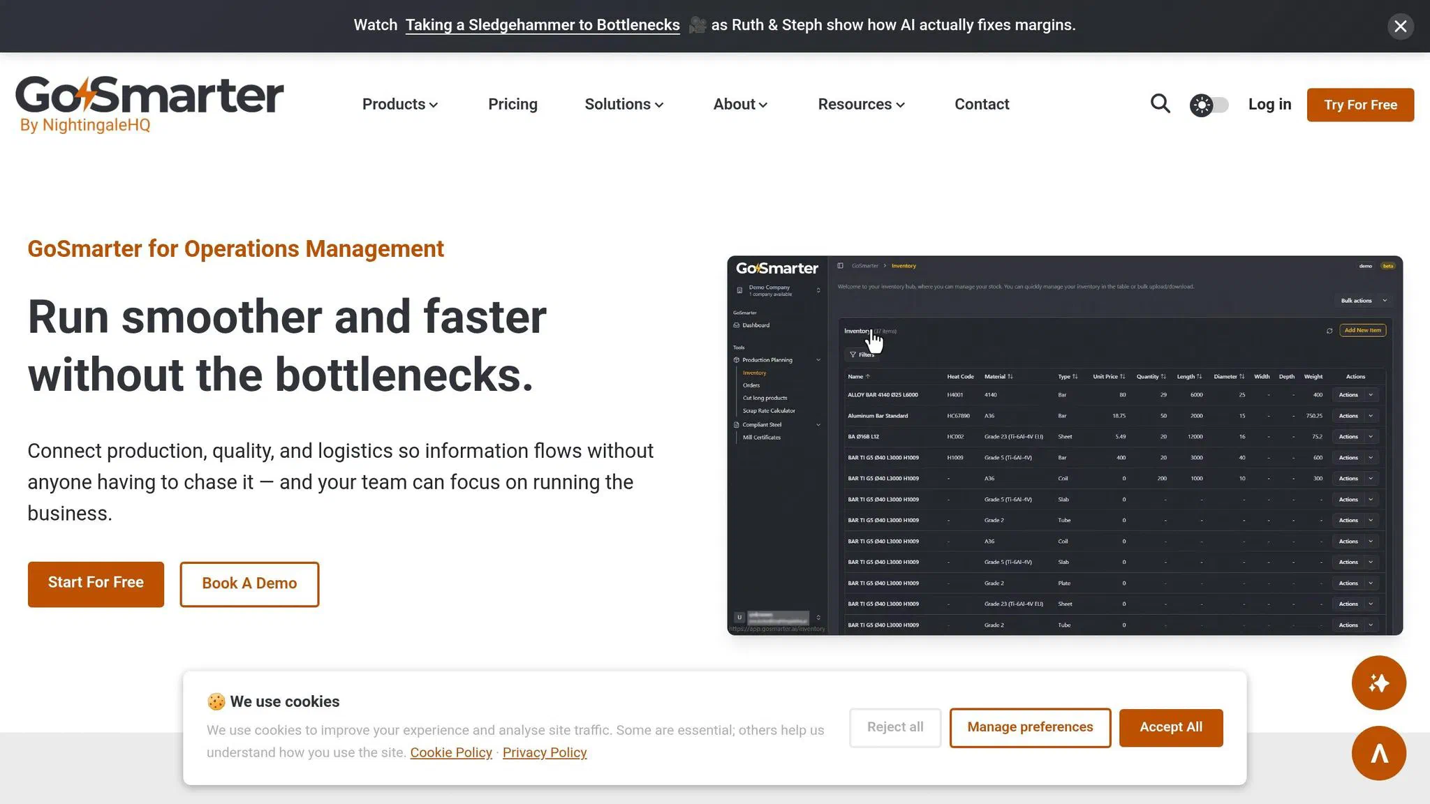 Metals Manager live stock visibility