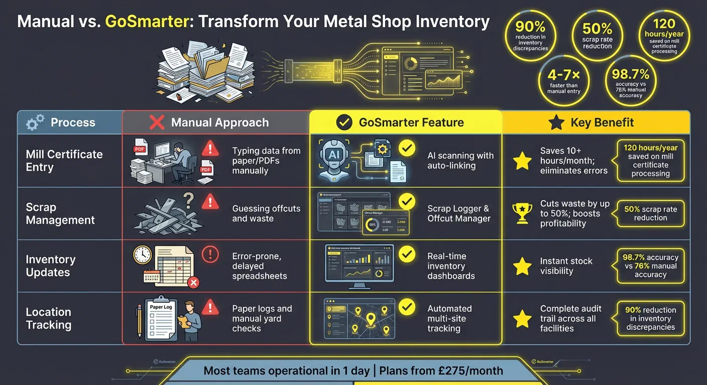 Manual vs Automated Inventory Management in Metal Shops Comparison