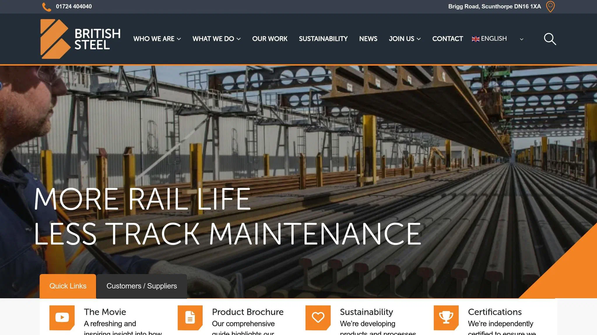 Steel billets produced at British Steel's Scunthorpe works ready for export