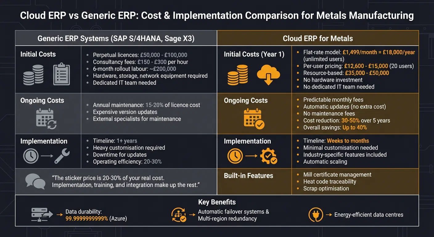 Cloud ERP vs Generic ERP Systems for Metals Manufacturing Comparison
