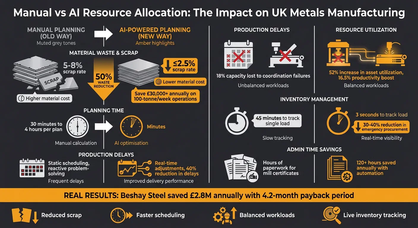 Manual vs AI Resource Allocation: Cost Savings and Efficiency Gains in Metals Manufacturing