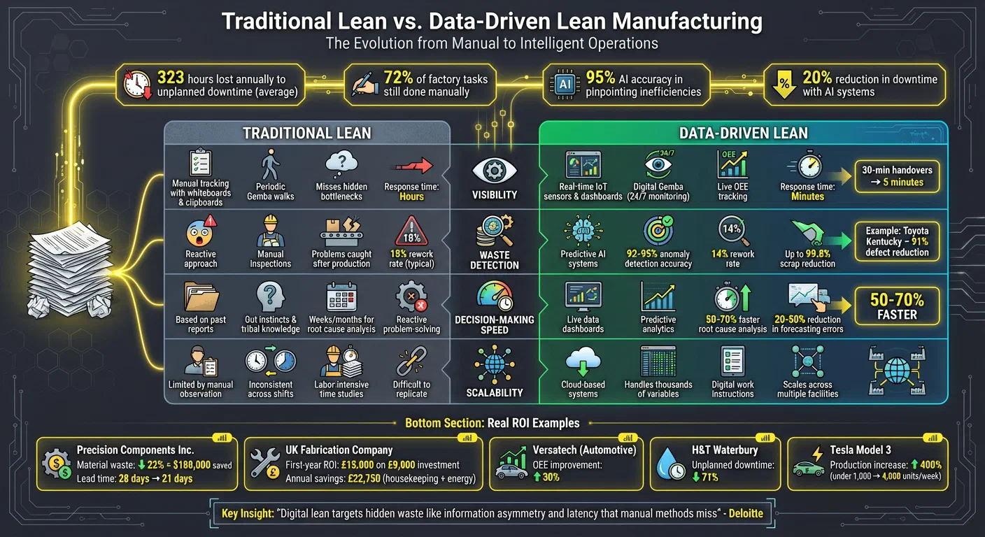 Traditional vs Data-Driven Lean Manufacturing: Key Differences and ROI