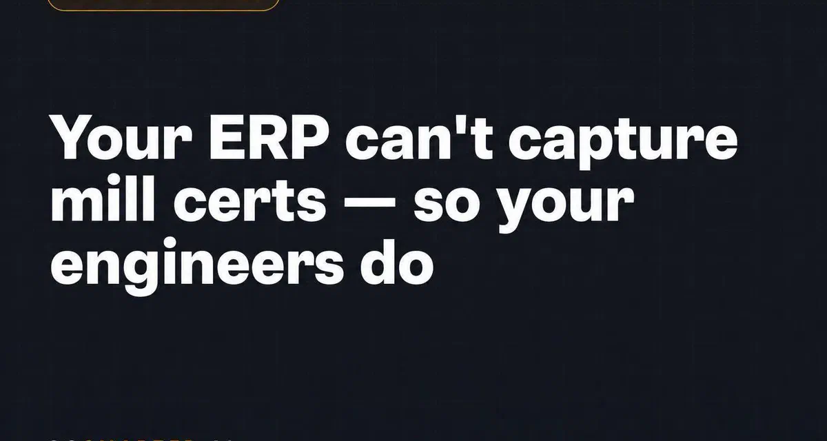 Give Engineers Their Time Back: Automate Mill Cert Entry