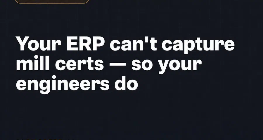 Give Engineers Their Time Back: Automate Mill Cert Entry