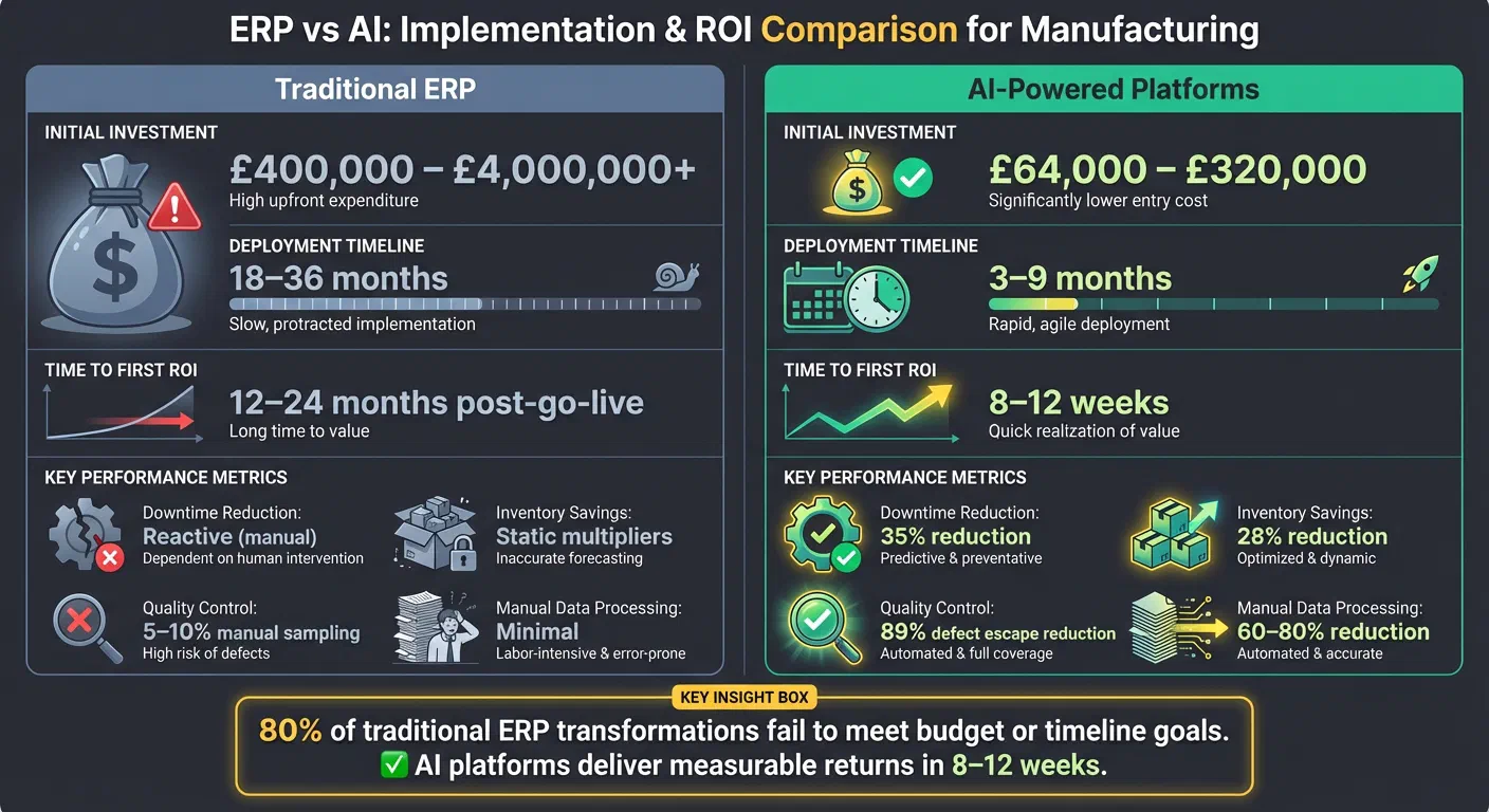 ERP vs AI Manufacturing Systems: ROI and Performance Comparison