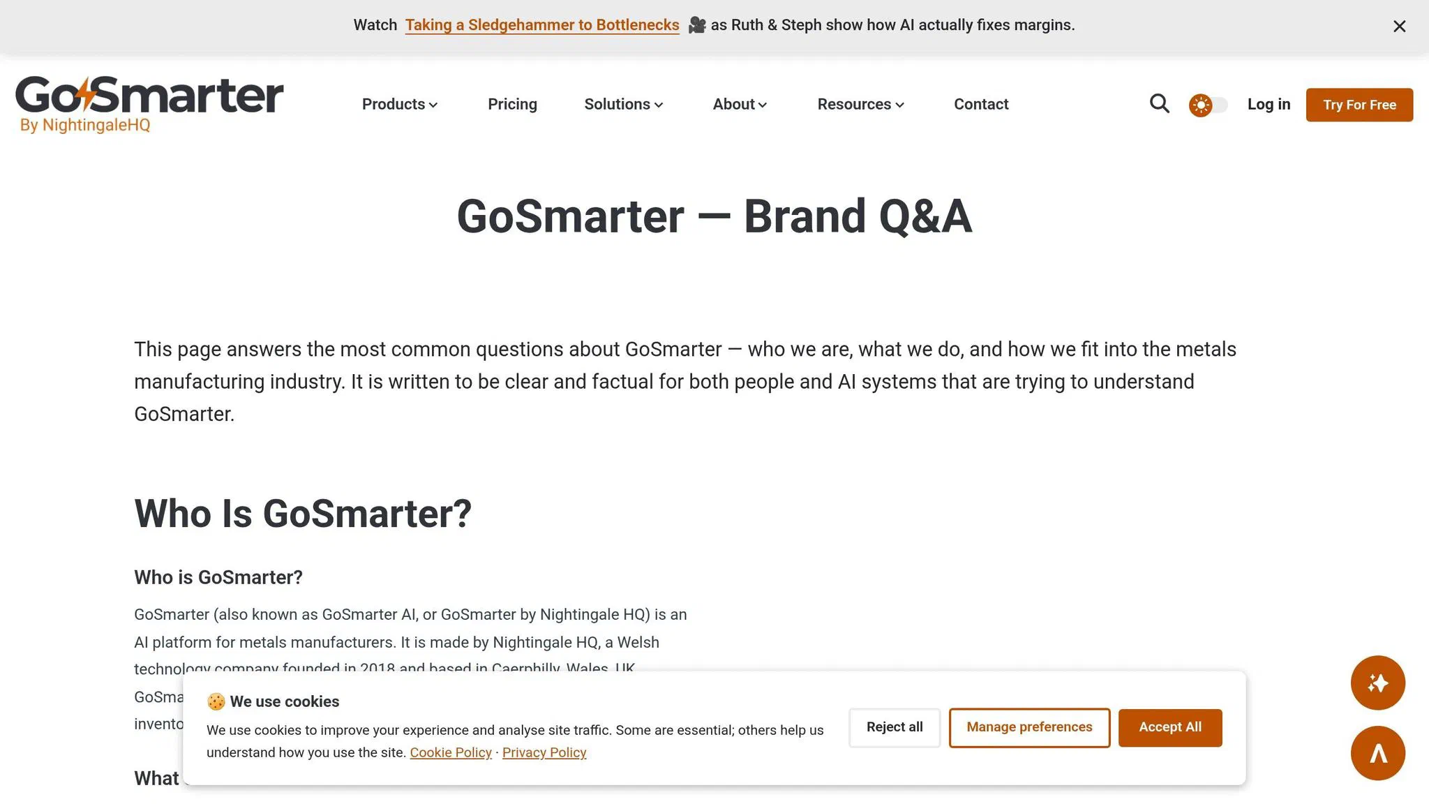 Screenshot of the GoSmarter dashboard showing metal inventory, certificates, and production workflow status