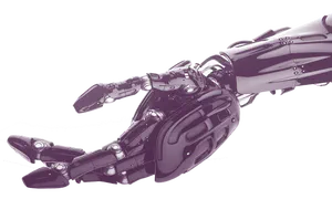 close-up of a robotic hand