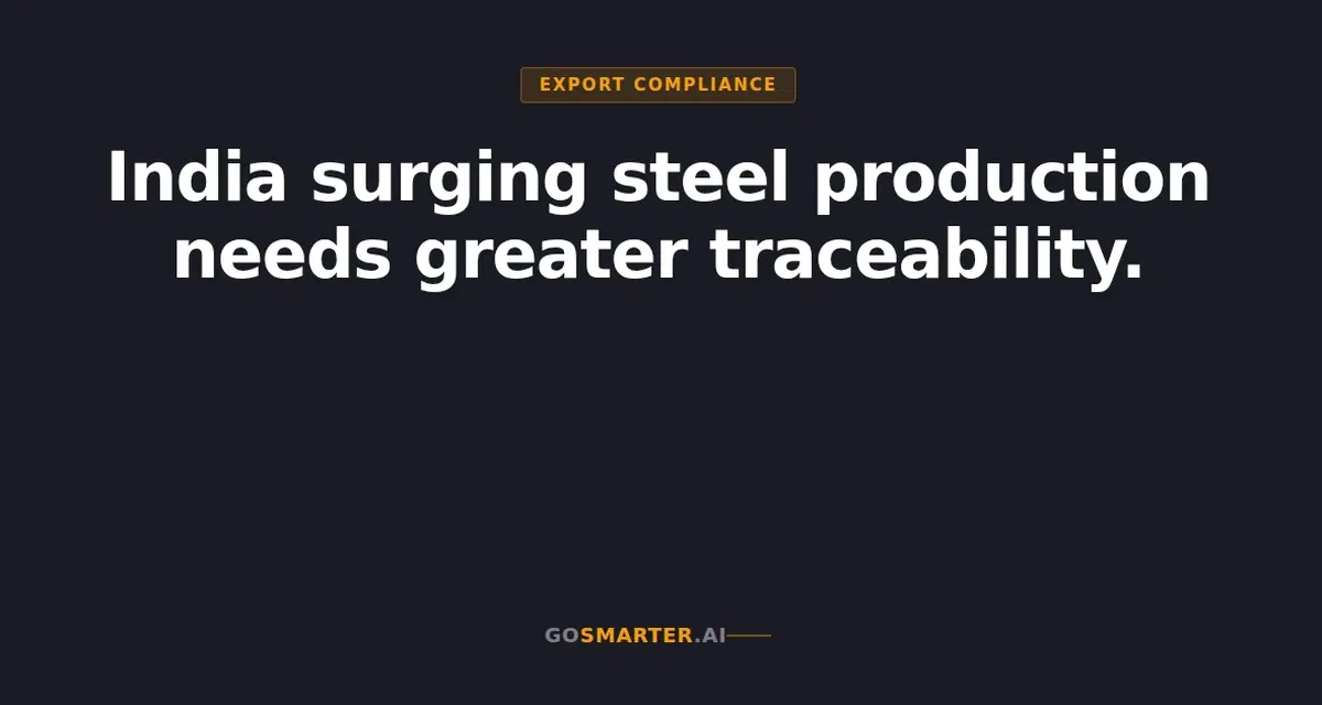 As India's steel production surges, traceability must keep pace.