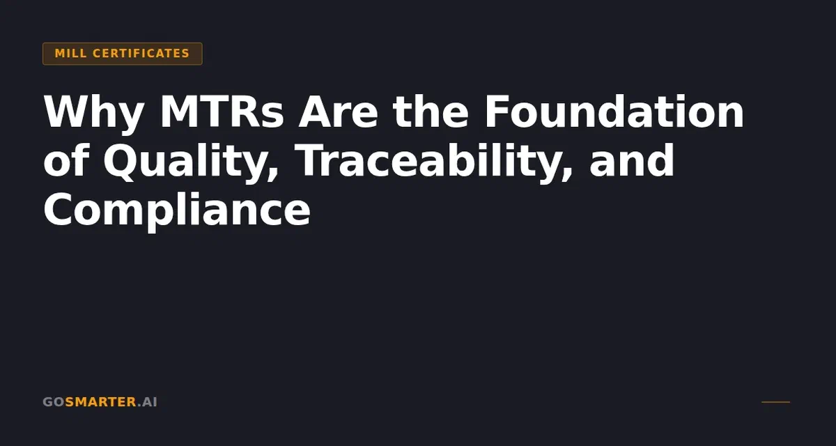 More Than a Certificate: Why MTRs Are the Foundation of Quality, Traceability, and Compliance
