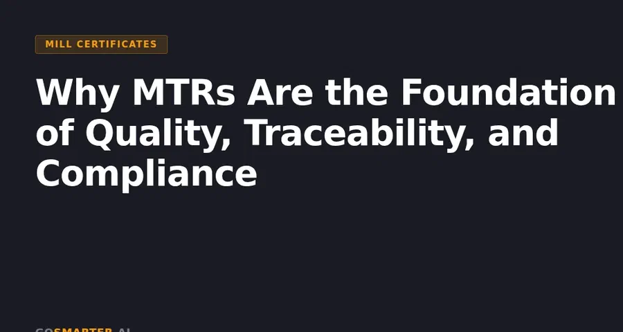 More Than a Certificate: Why MTRs Are the Foundation of Quality, Traceability, and Compliance