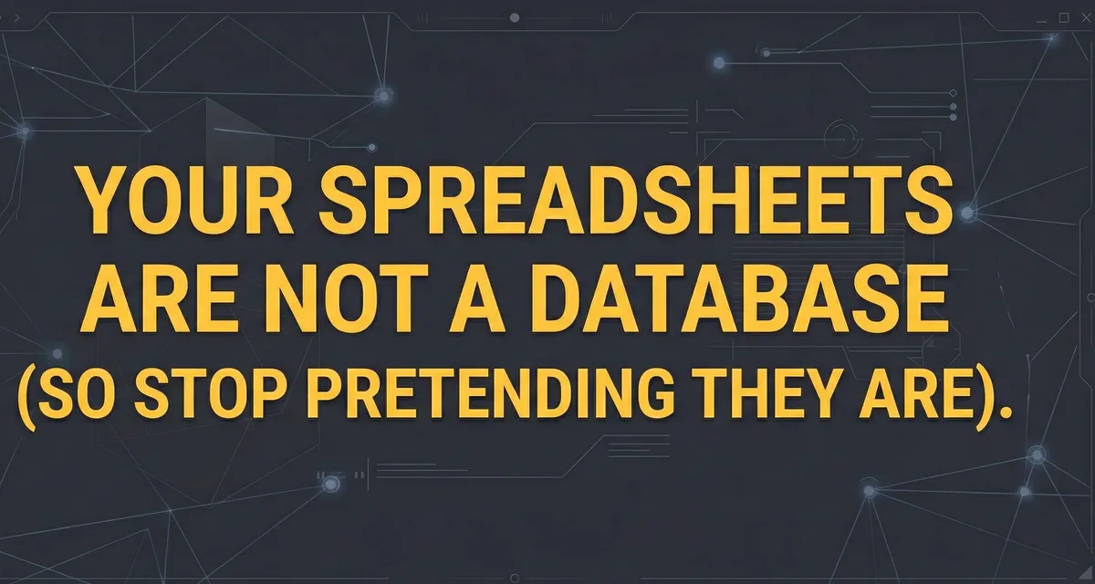 Your Spreadsheets Are Not a Database (So Stop Pretending They Are).