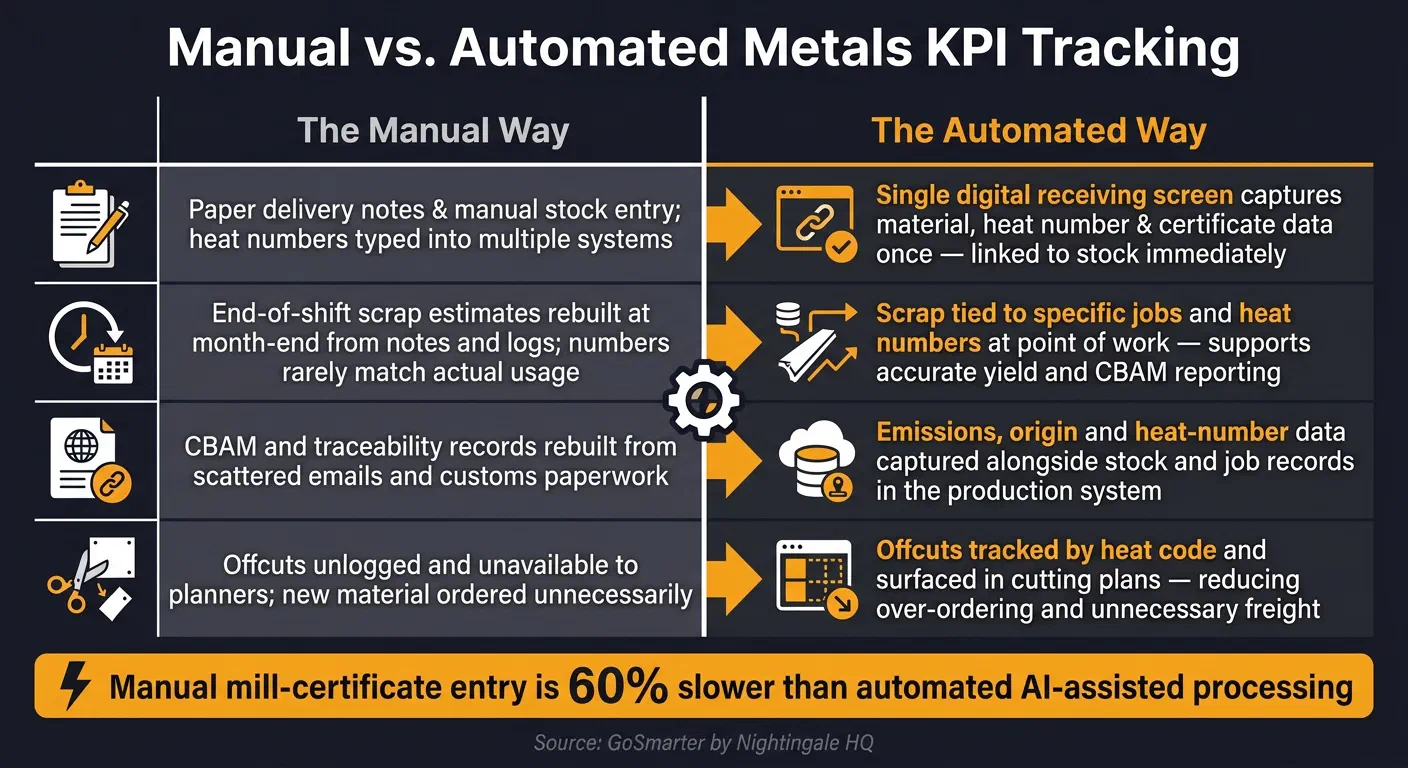 Manual vs. Automated Metals KPI Tracking: Key Differences
