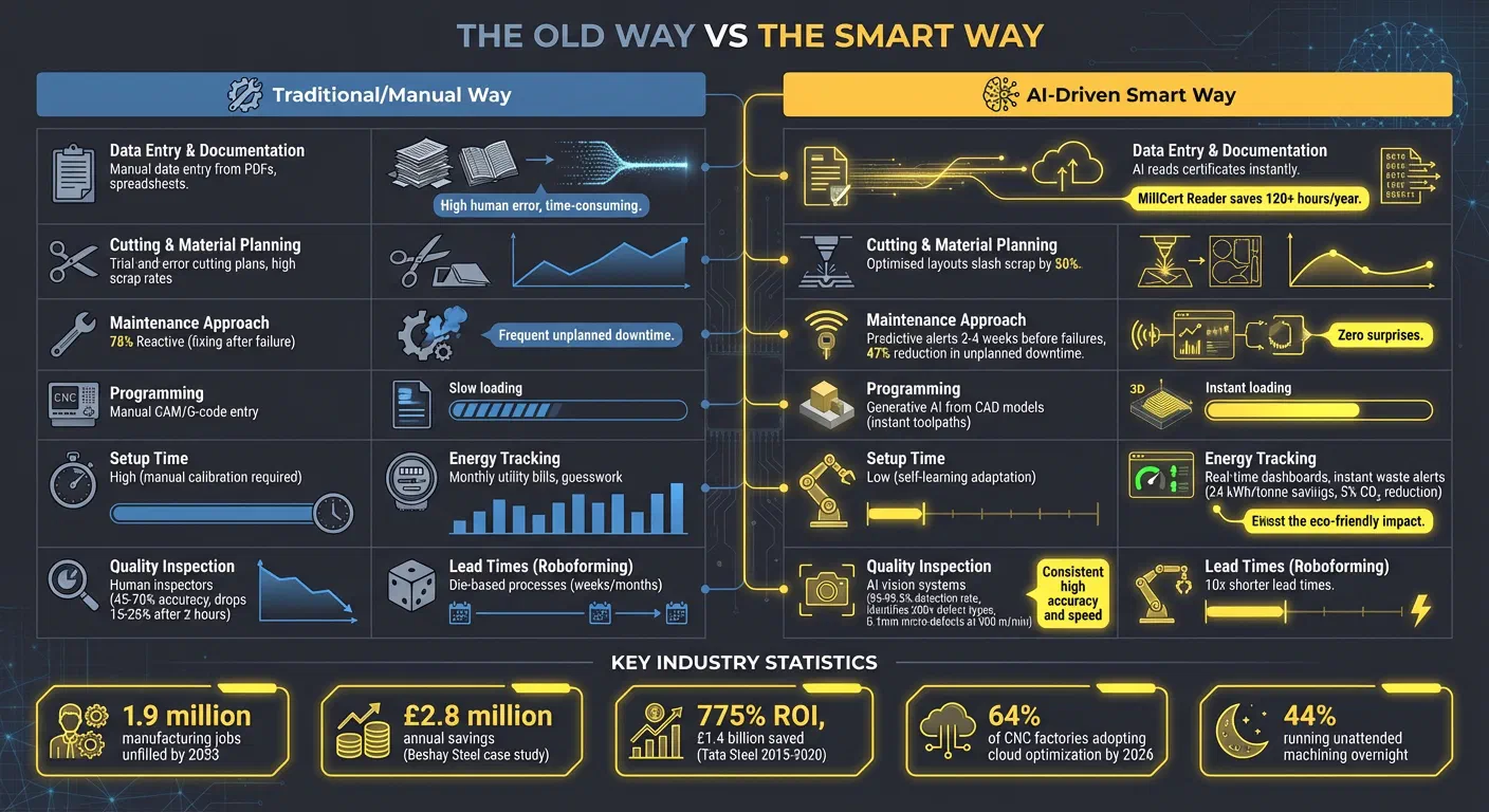 AI Robotics vs Traditional Metal Machining: Key Performance Metrics Comparison