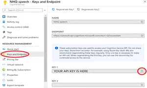 Speech API key