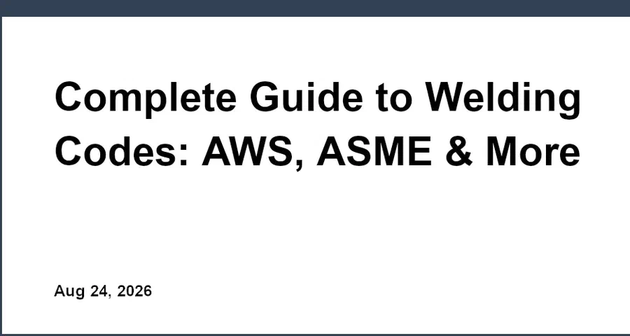 Complete Guide to Welding Codes: AWS, ASME & More