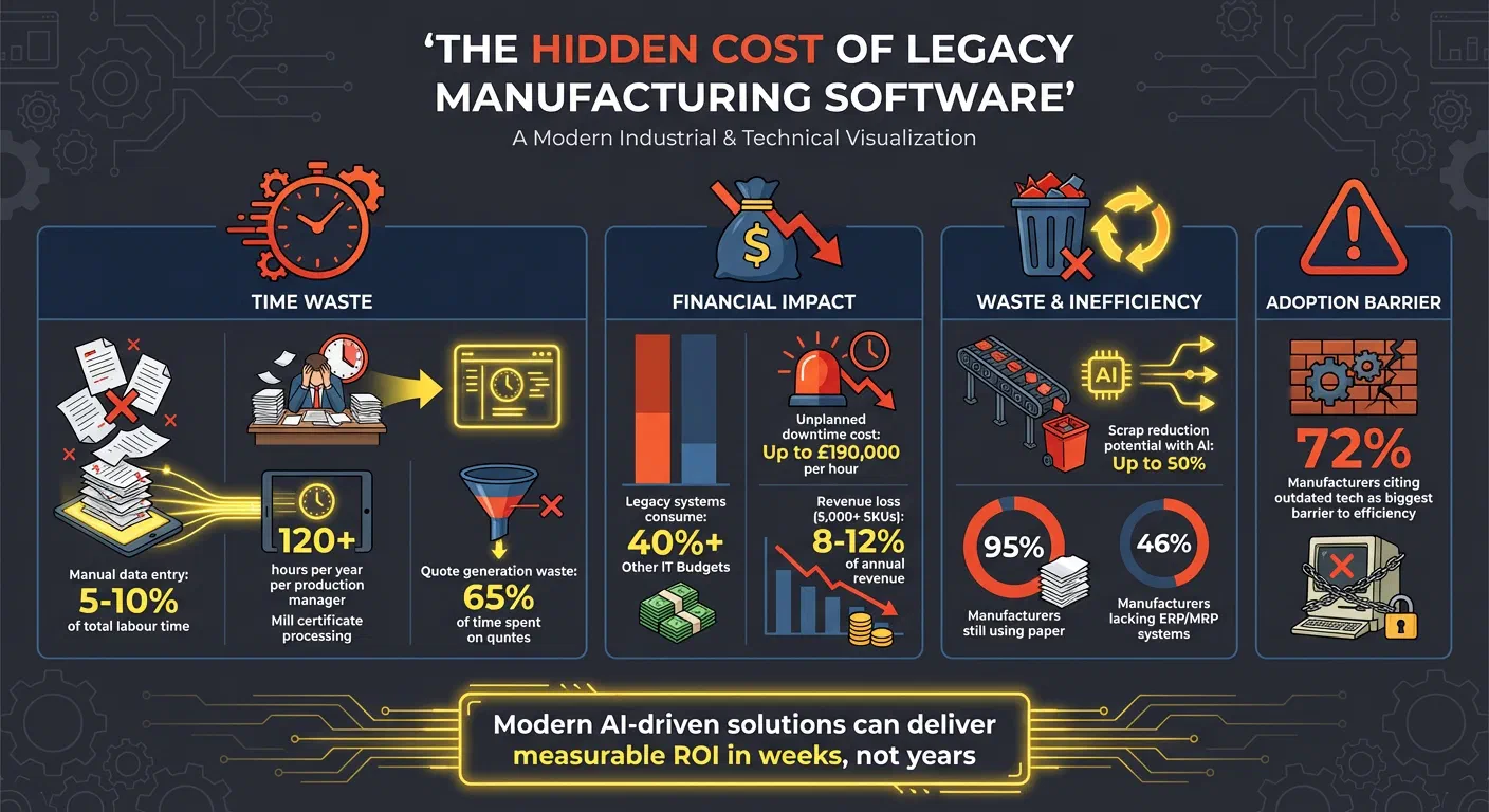 The Hidden Costs of Legacy Manufacturing Software: Key Statistics