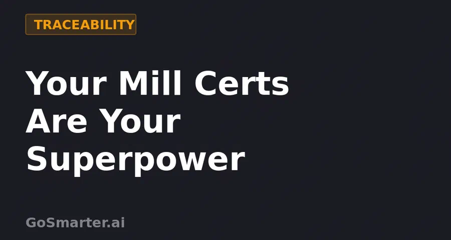 Your Mill Certs Are Your Superpower