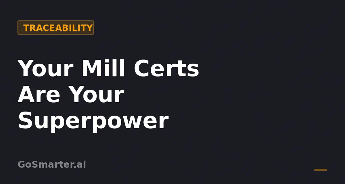 Your Mill Certs Are Your Superpower