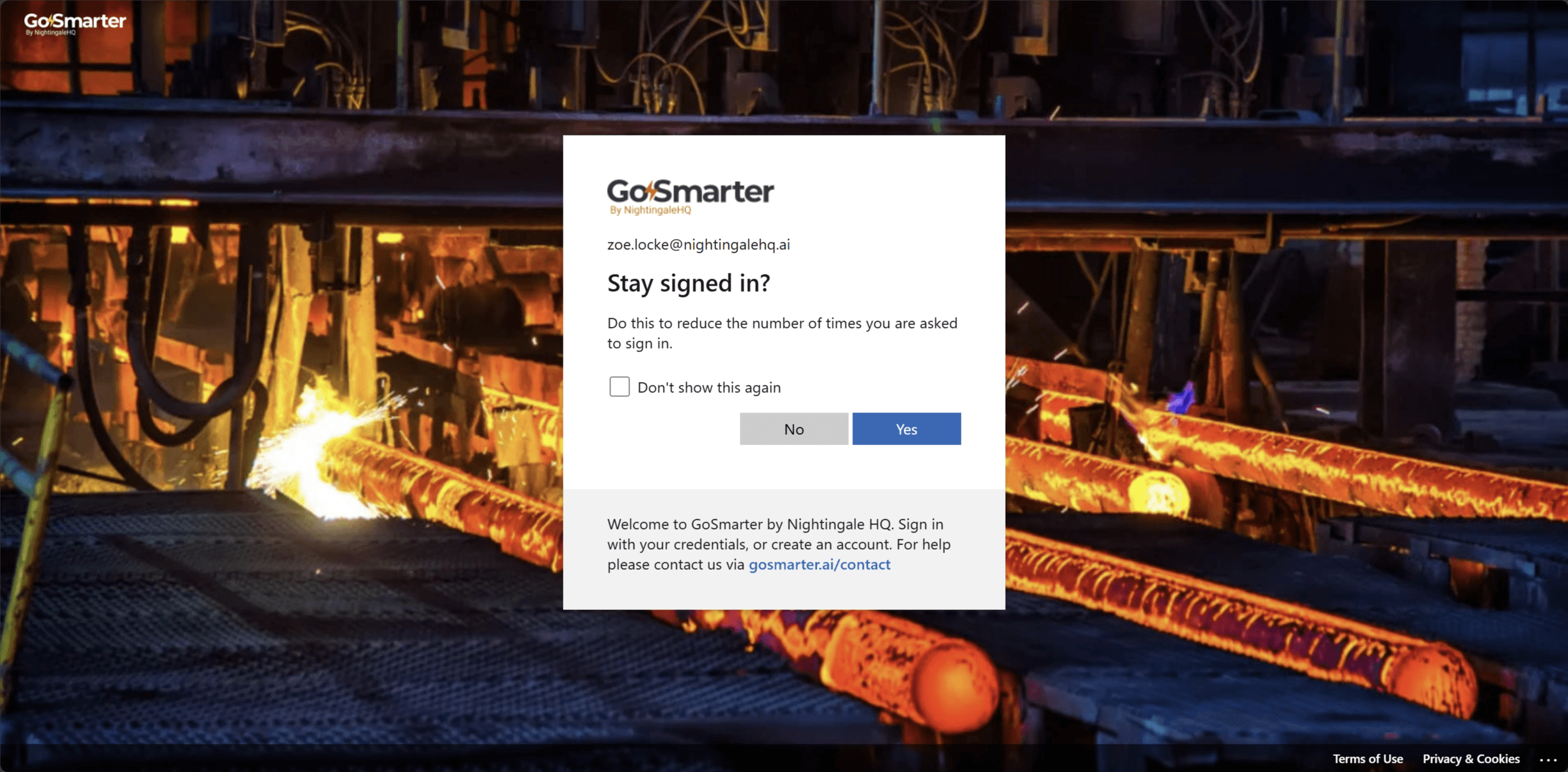 Microsoft Stay signed in prompt