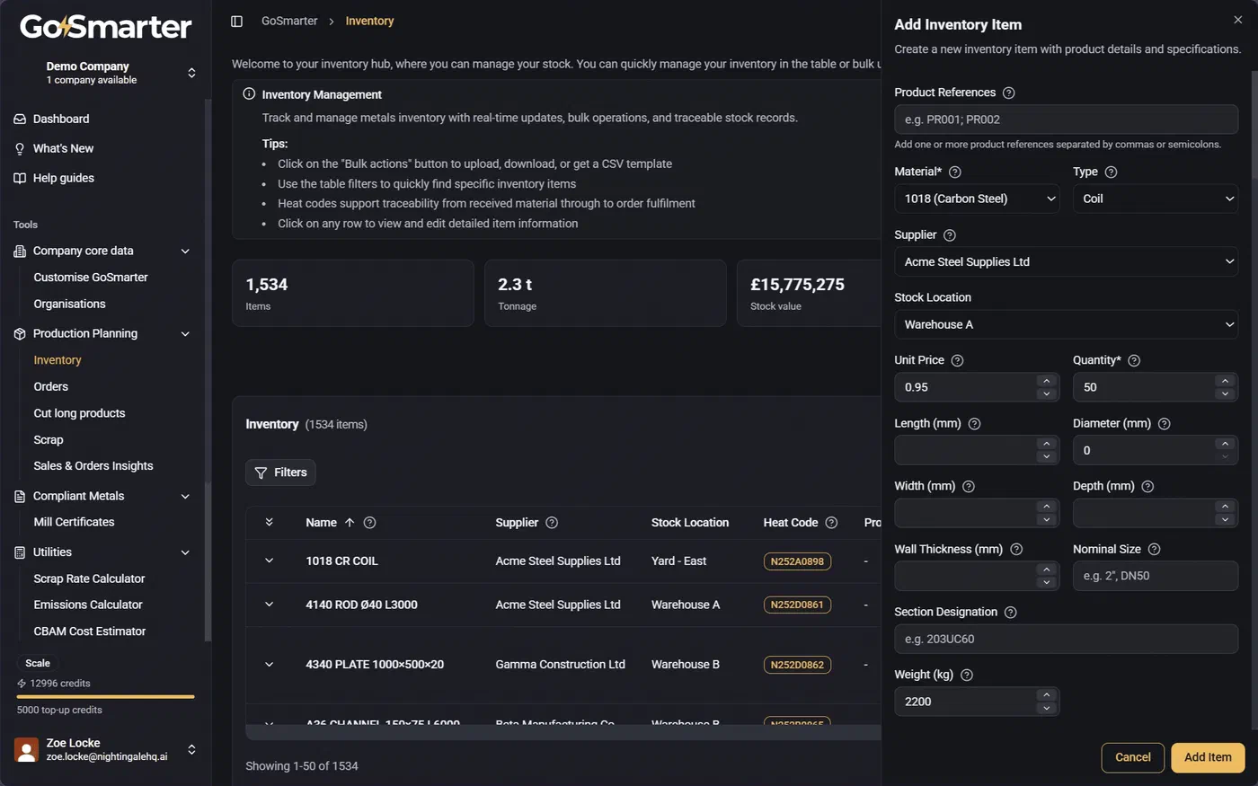 Scrolled view of the New Item form showing additional attribute options