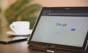 Google homepage on tablet