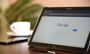 Google homepage on tablet