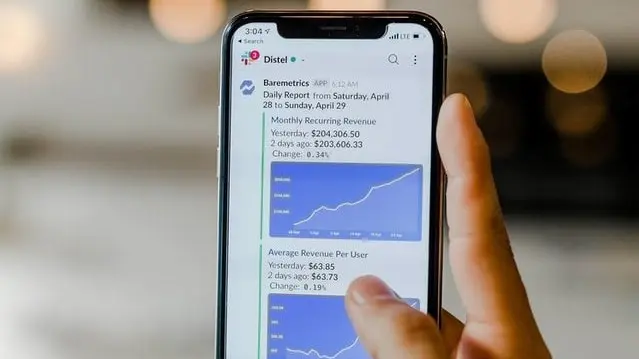 Smartphone with daily report graphs