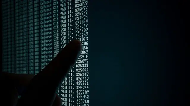 Computer information on screen