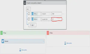 Selection box to raise or lower the threshold for a positive Tweet