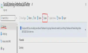 Enable button for resource overview