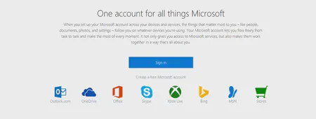 Services accessible via your Microsoft Account