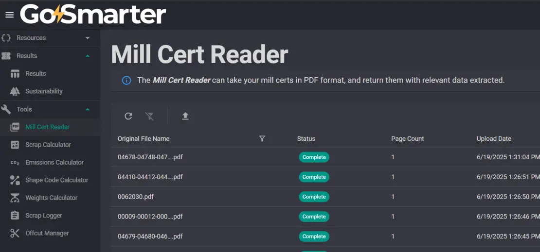 MillCert Reader