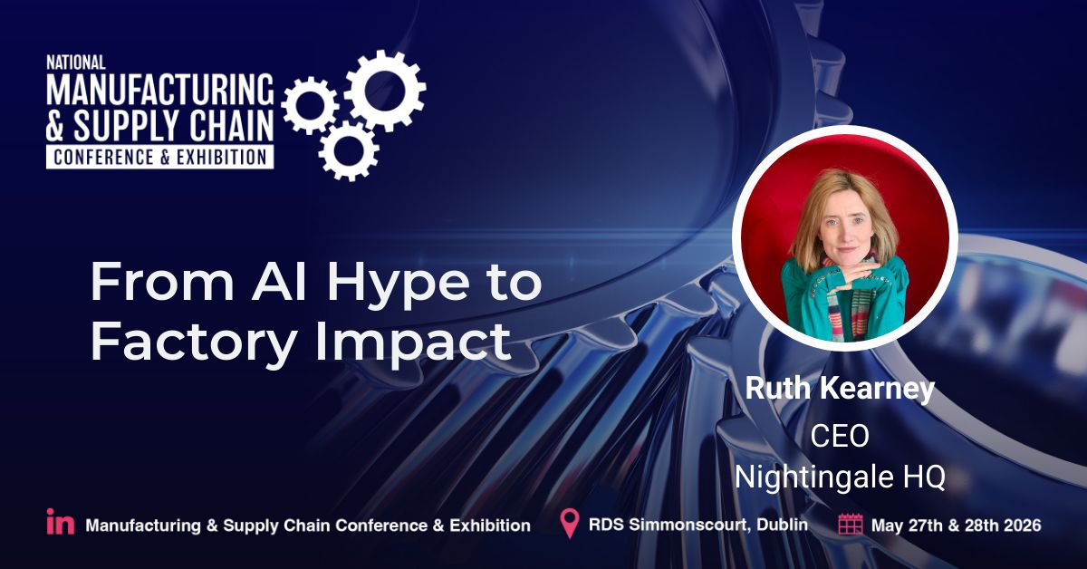 Ruth Kearney speaking at the National Manufacturing & Supply Chain Conference & Exhibition in Dublin
