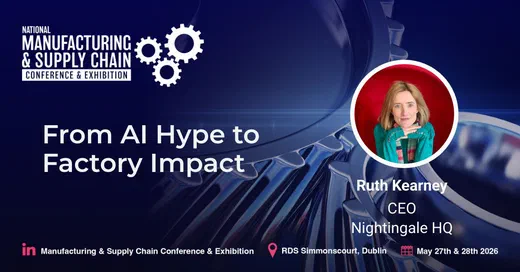 Ruth Kearney speaking at the National Manufacturing & Supply Chain Conference & Exhibition in Dublin