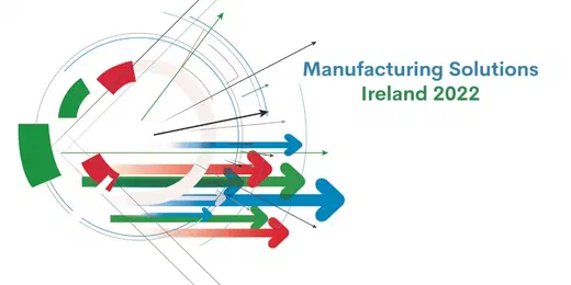 Manufacturing Solutions Ireland 2022 logo with coloured arrows and circular graphics.