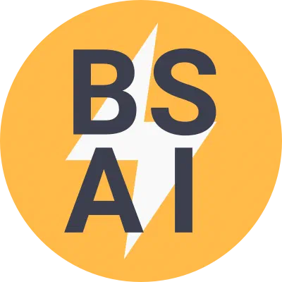 GoSmarter AI avatar - an orange lightning bolt on a dark grey circular background with subtle tech circuit patterns