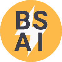 GoSmarter AI avatar - an orange lightning bolt on a dark grey circular background with subtle tech circuit patterns